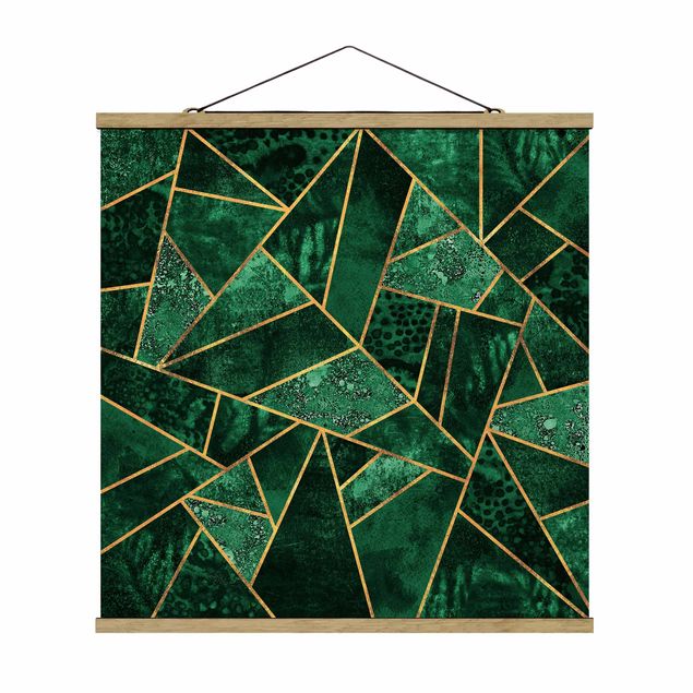 Tavlor abstrakt Dark Emerald With Gold