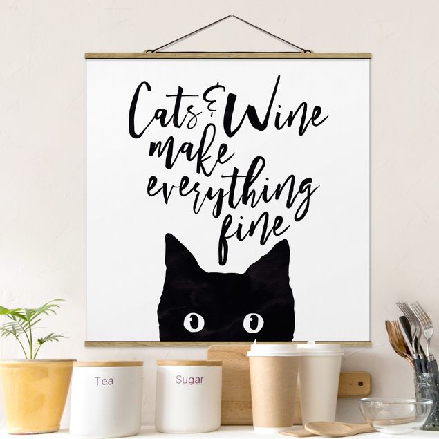 Kök dekoration Cats And Wine make Everything Fine