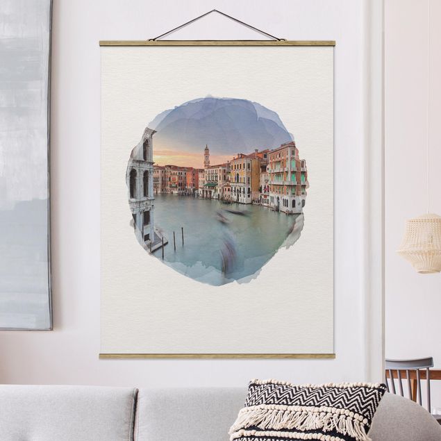 Kök dekoration WaterColours - Grand Canal View From The Rialto Bridge Venice