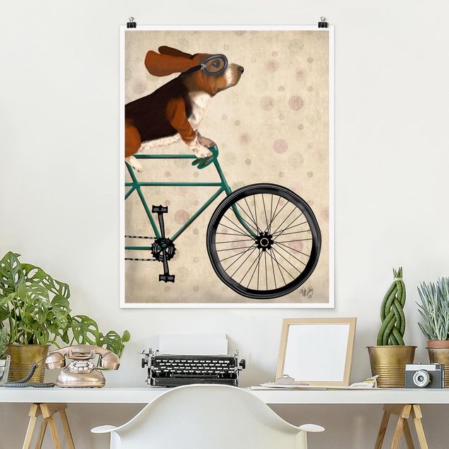 Kök dekoration Cycling - Basset On Bike