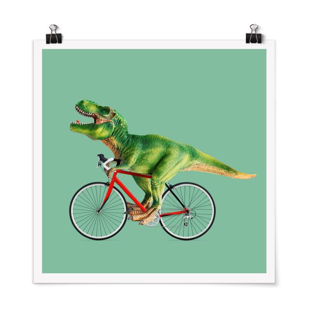 Posters konstutskrifter Dinosaur With Bicycle
