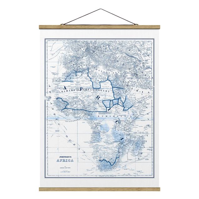 Tavlor Afrika Map In Blue Tones - Africa