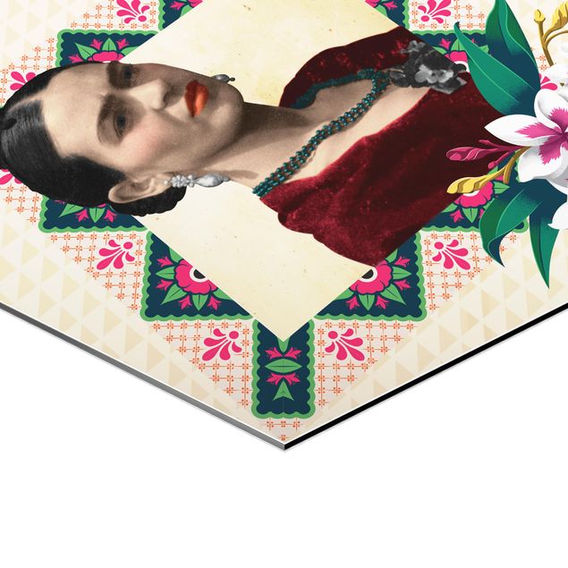 Hexagonala tavlor Frida Kahlo - Flowers And Geometry