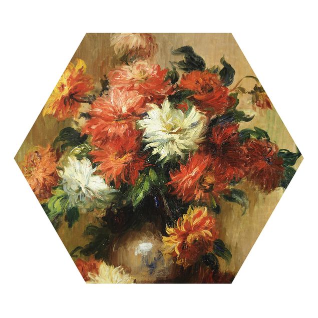 Tavlor blommor Auguste Renoir - Still Life with Dahlias