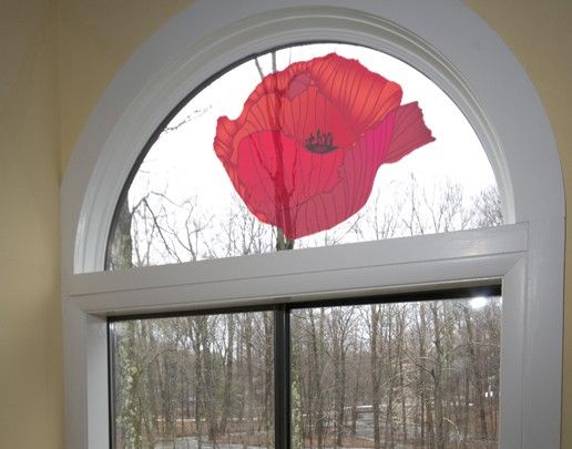 Fönsterdekaler blommor  Red Poppy