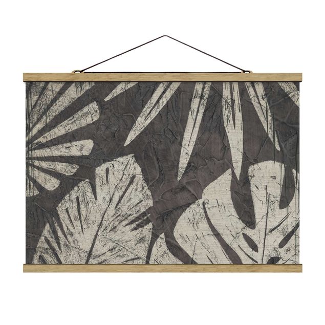 Tavlor modernt Palm Leaves Dark Grey Backdrop
