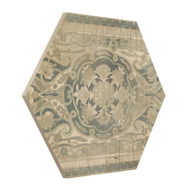 Hexagonala tavlor Wood Panels Persian Vintage IV