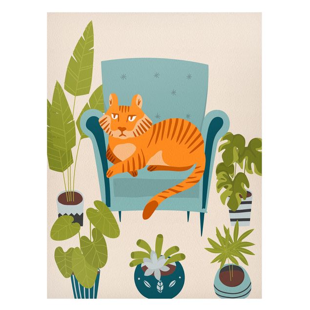Tavlor katter Domestic Mini Tiger Illustration
