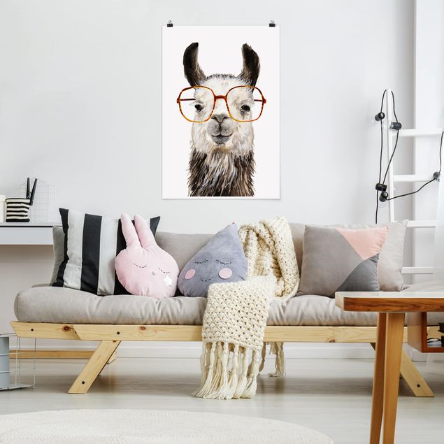 Posters djur Hip Lama With Glasses IV
