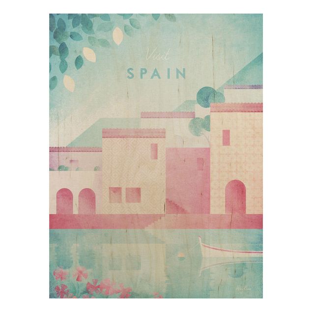 Trätavlor vintage Travel Poster - Spain