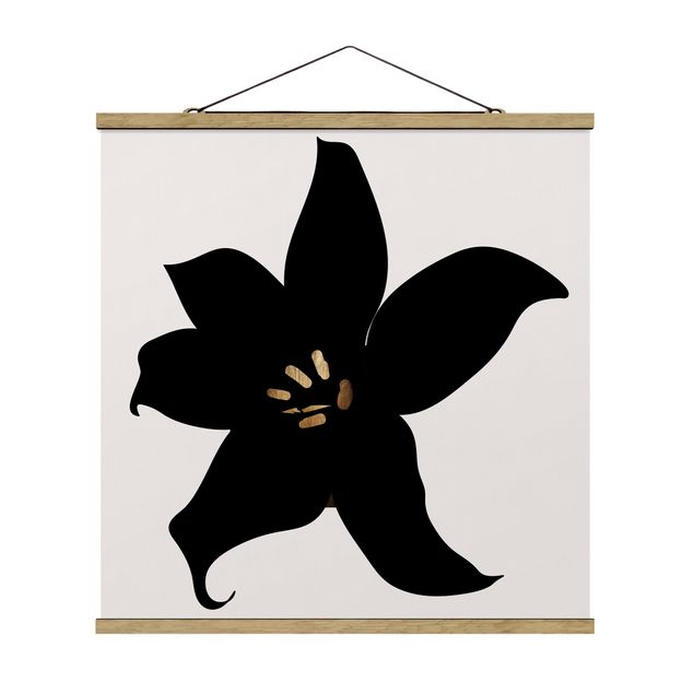 Tavlor blommor Graphical Plant World - Orchid Black And Gold