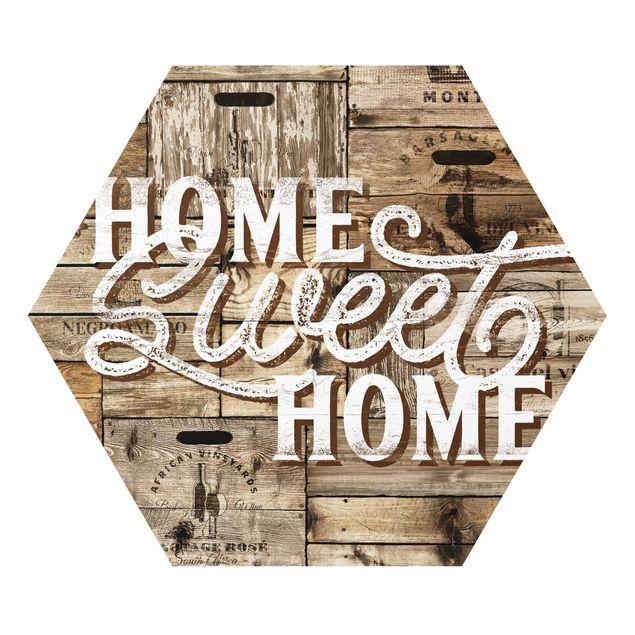 Tavlor brun Home sweet Home Wooden Panel