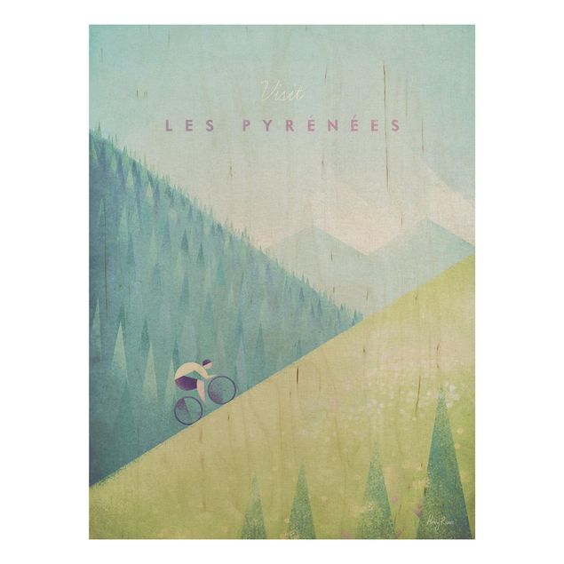 Trätavlor landskap Travel Poster - The Pyrenees