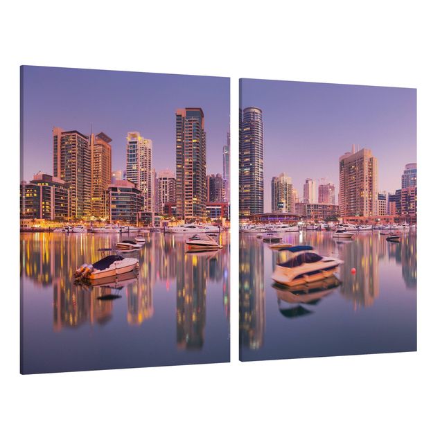 Tavlor arkitektur och skyline Dubai Skyline And Marina