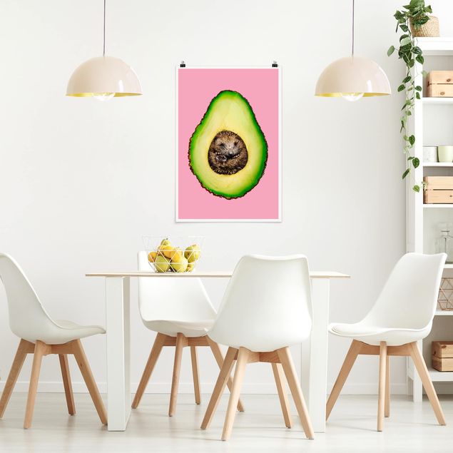 Posters konstutskrifter Avocado With Hedgehog