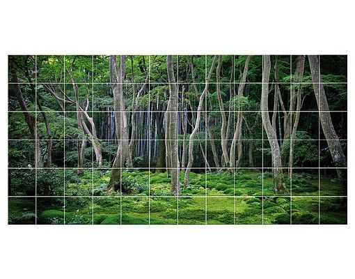 Kakel klistermärken grön Japanese Forest