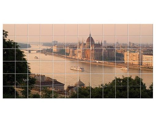 Kakel klistermärken Budapest Skyline