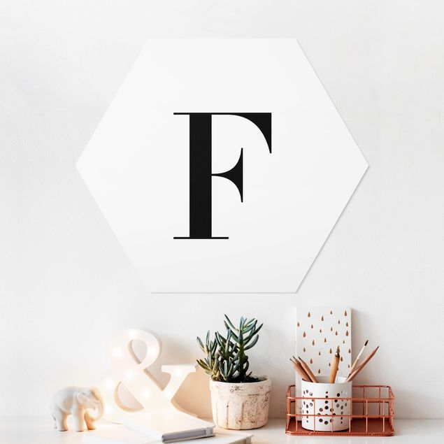 Kök dekoration Letter Serif White F