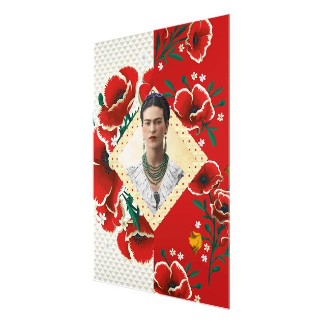 Tavlor porträtt Frida Kahlo - Poppies