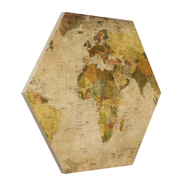 Hexagonala tavlor World map