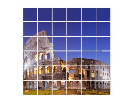 Kakel klistermärken blå Illuminated Colosseum