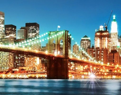 Kakel klistermärken Nighttime Manhattan Bridge