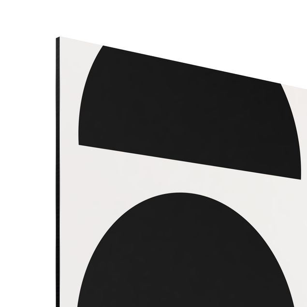 Tavlor svart och vitt Geometrical Semicircle II