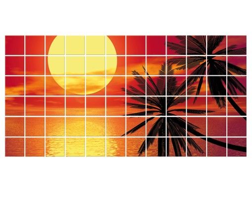 Kakel klistermärken röd Caribbean sunset