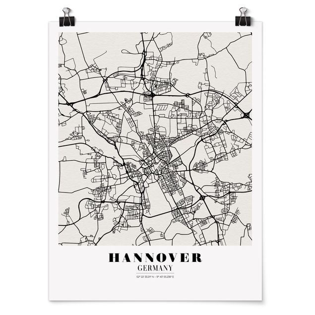Posters ordspråk Hannover City Map - Classic