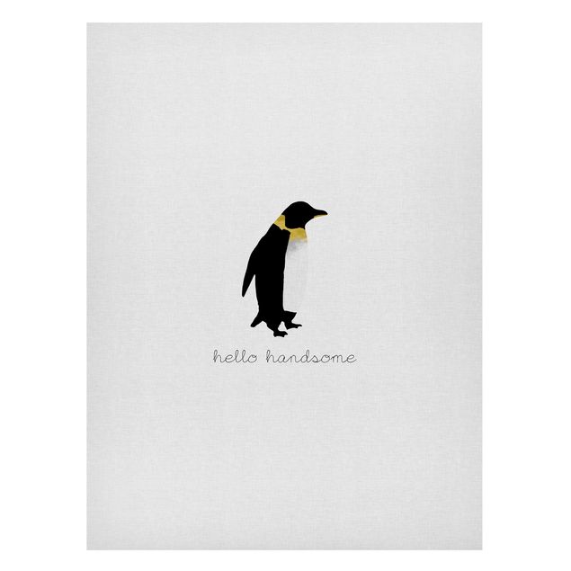 Tavlor konstutskrifter Penguin Quote Hello Handsome