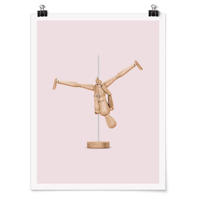 Posters vintage Pole Dance With Wooden Figure