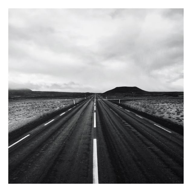 Tavlor landskap Straight Road In Iceland