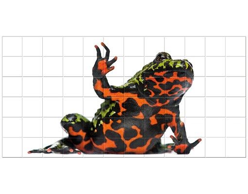 Kakel klistermärken röd Fire-bellied Toad