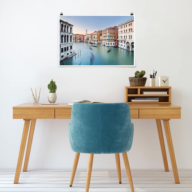 Posters arkitektur och skyline Grand Canal View From The Rialto Bridge Venice