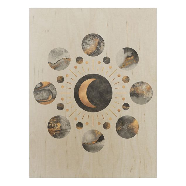Tavlor Moon Phases Abstract Gold