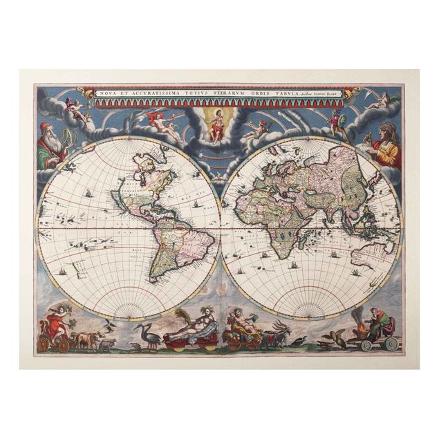 Tavlor världskartor Historic World Map Nova Et Accuratissima Of 1664
