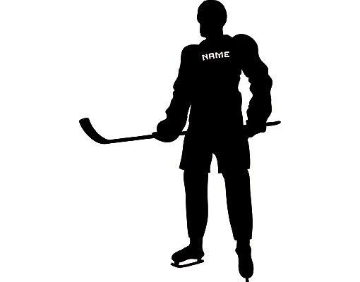 Autocolantes de parede frases Wall Decal no.RS109 Customised text Ice Hockey