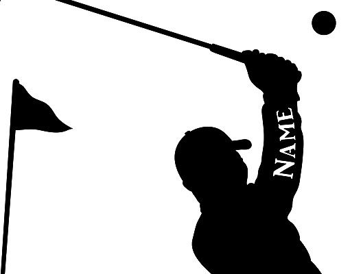 Autocolantes de parede frases Wall Decal no.RS115 Customised text Golf