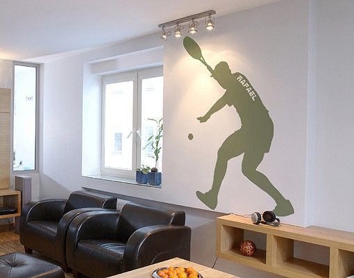Wallstickers kaffe Wall Decal no.RS116 Customised text Tennis Player