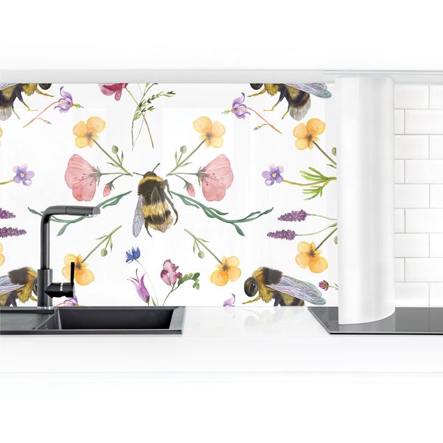 väggskivor kök Bees With Flowers