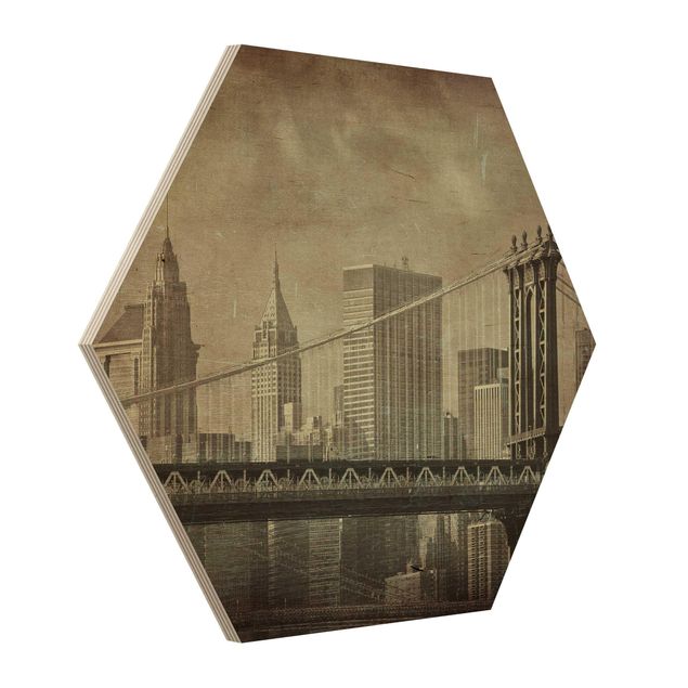 Hexagonala tavlor Vintage New York City