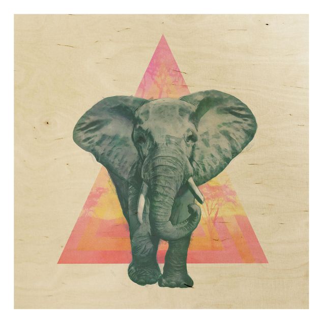 Tavlor Illustration Elephant Front Triangle Painting