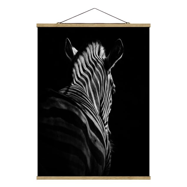 Tavlor djur Dark Zebra Silhouette