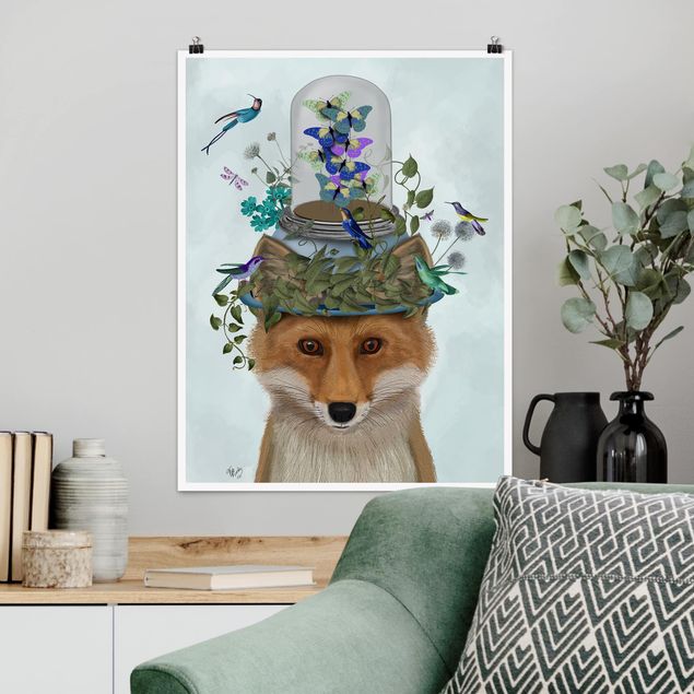 Kök dekoration Fox With Butterfly Shut