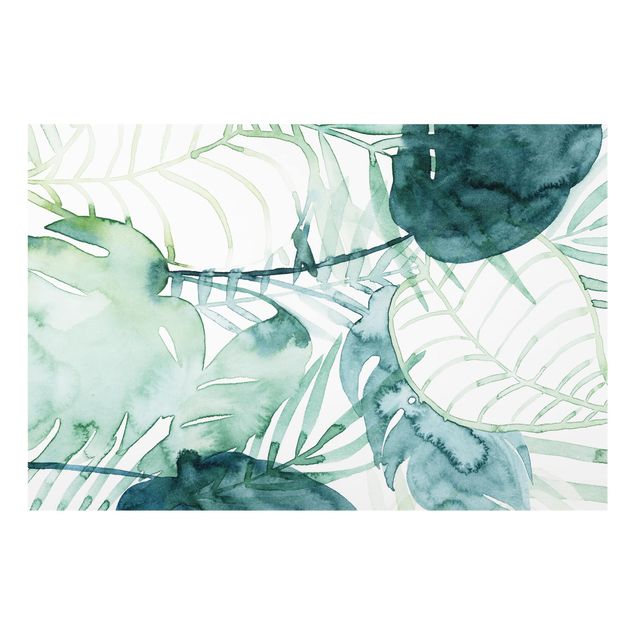 glasskiva kök Palm Fronds In Water Color II