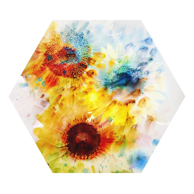 Tavlor modernt Watercolour Flowers Sunflowers