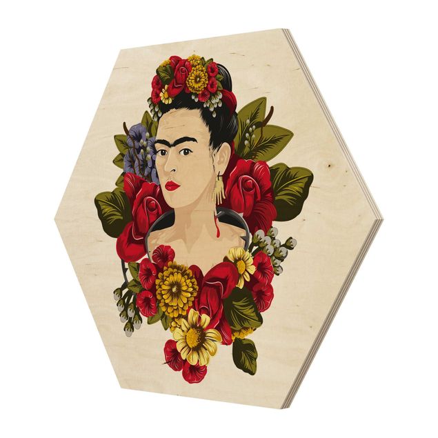 Hexagonala tavlor Frida Kahlo - Roses