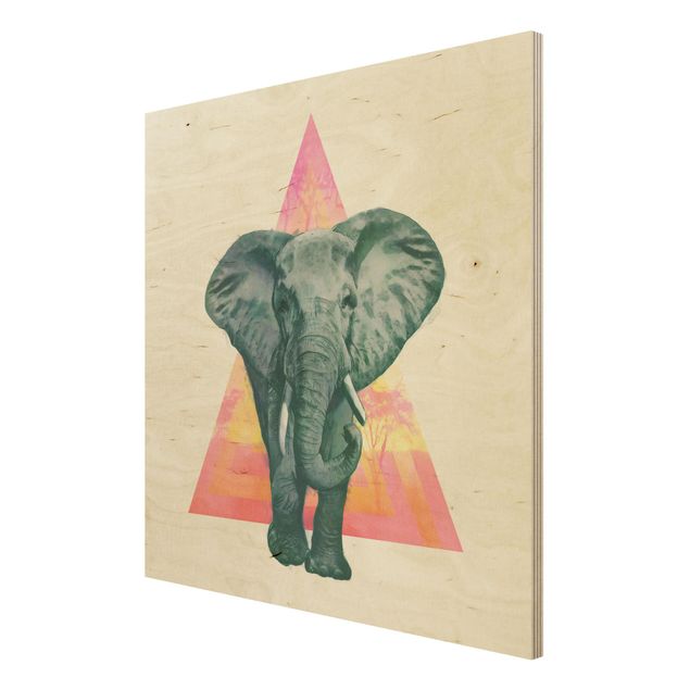 Tavlor Laura Graves Art Illustration Elephant Front Triangle Painting