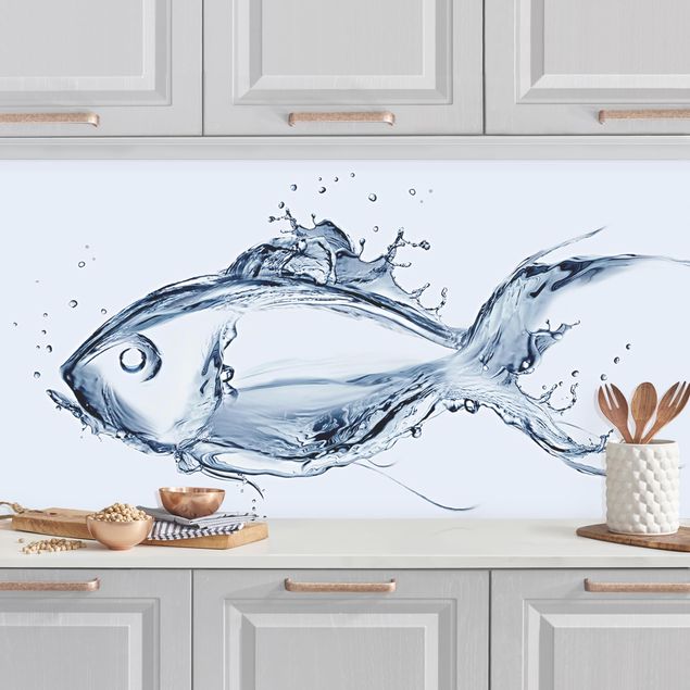 Kök dekoration Liquid Silver Fish II