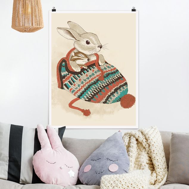 Kök dekoration Illustration Cuddly Santander Rabbit In Hat